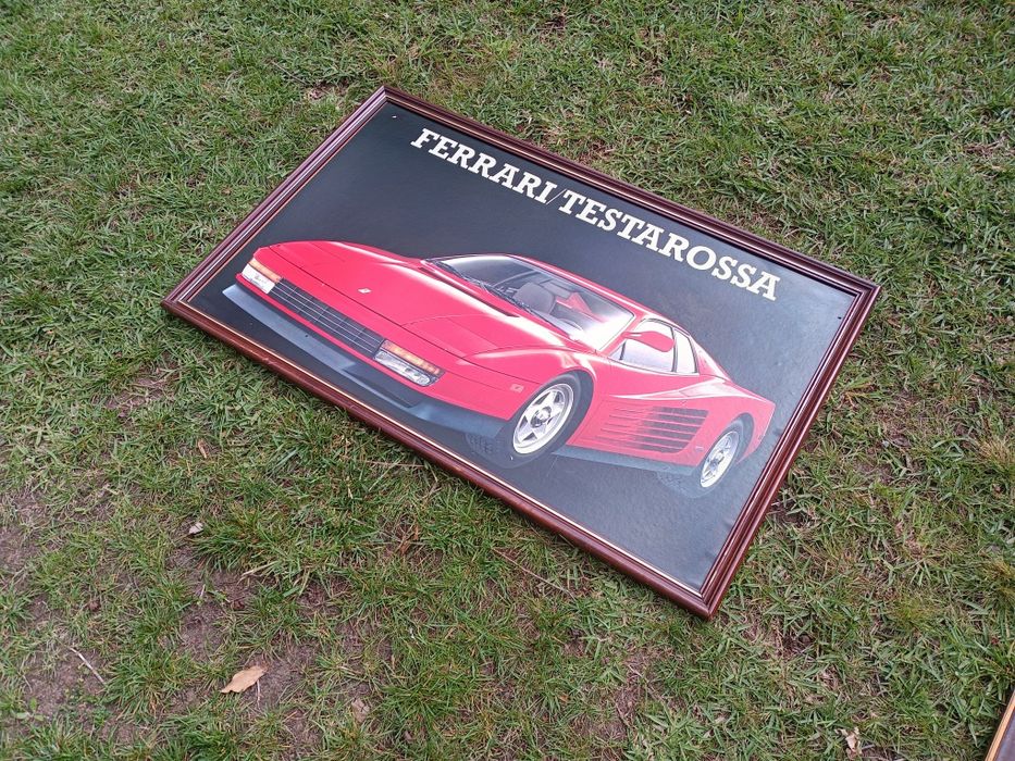 Quadro em madeira maciça com moldura Ferrari, medidas: 105/65cm