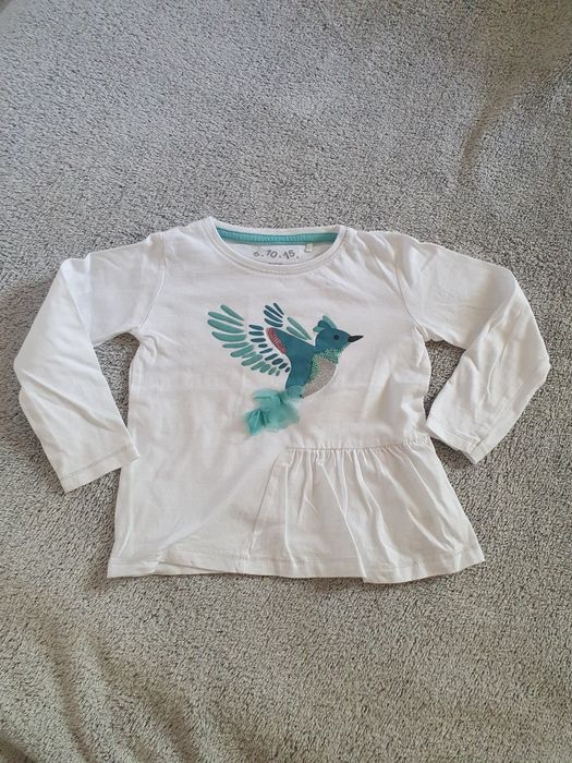 Bluzka z długim rękawem, falbanka, koliber, cekiny 5.10.15, r.92