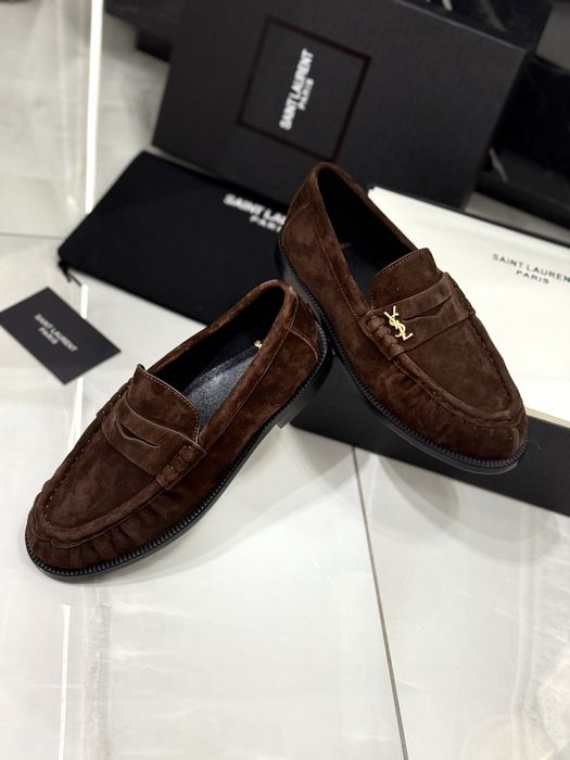 Mokasyny YSL Suede Brown