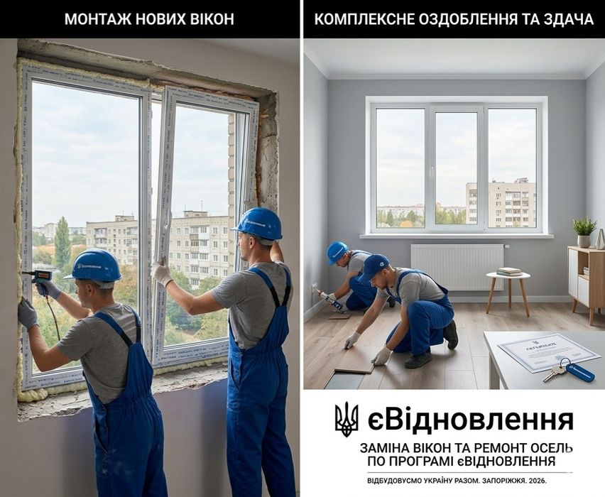 Заміна та встановлення вікон за програмою єВідновлення | Запоріжжя та область