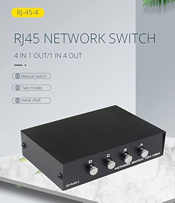 Przełącznik sieciowy Toptekits 4 Port Way 8P8C RJ45