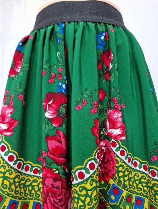 Spódnica ludowa, góralska zielona S/M poza kolano