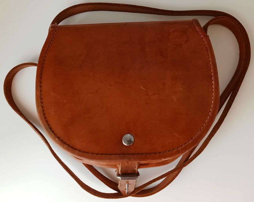 Вінтажна шкіряна жіноча сумка сідло гаман до вишиванки