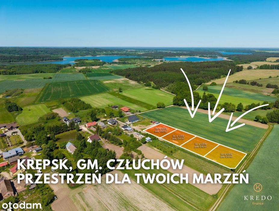 Atrakcyjne działki budowlane zWZ | Blisko jeziora | Krępsk,gm.Człuchów