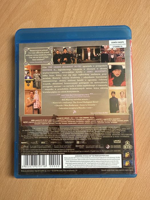 Grand Budapest Hotel blu ray PL dystrybucja