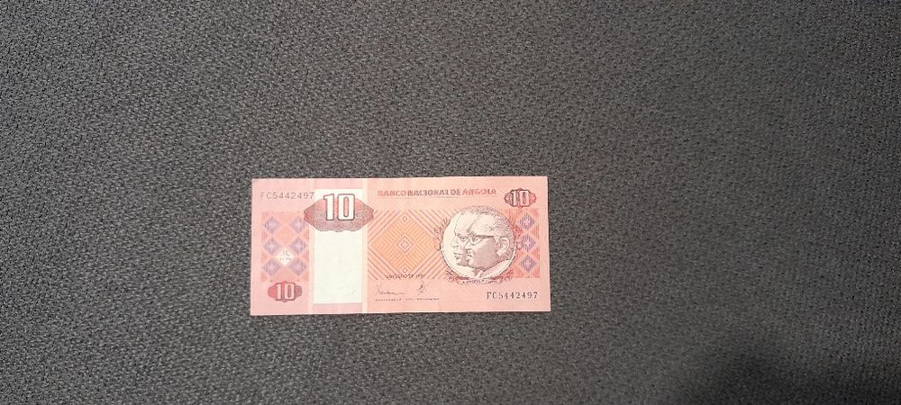 Nota de 10 kwanzas, Angola.
