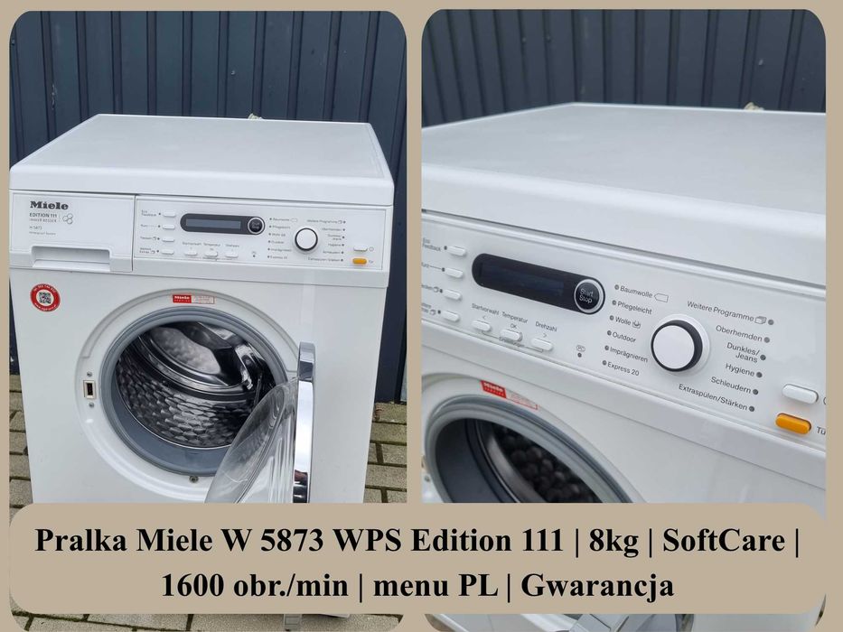 Pralka Miele W 5873 WPS Edition 111 | 8kg | SoftCare | 1600 obr./min | menu PL | Gwarancja | Solidna
