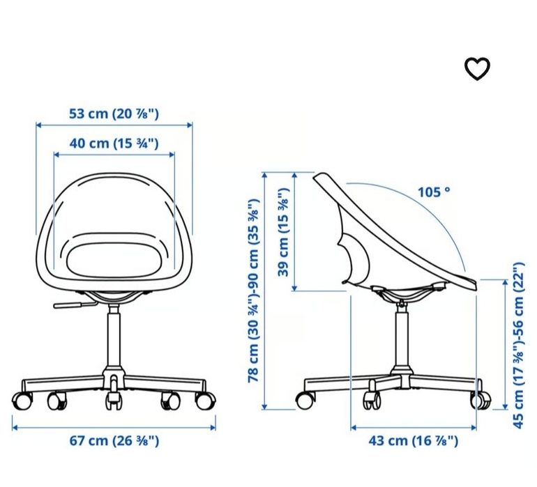 Krzesło obrotowe regulowane Ikea
