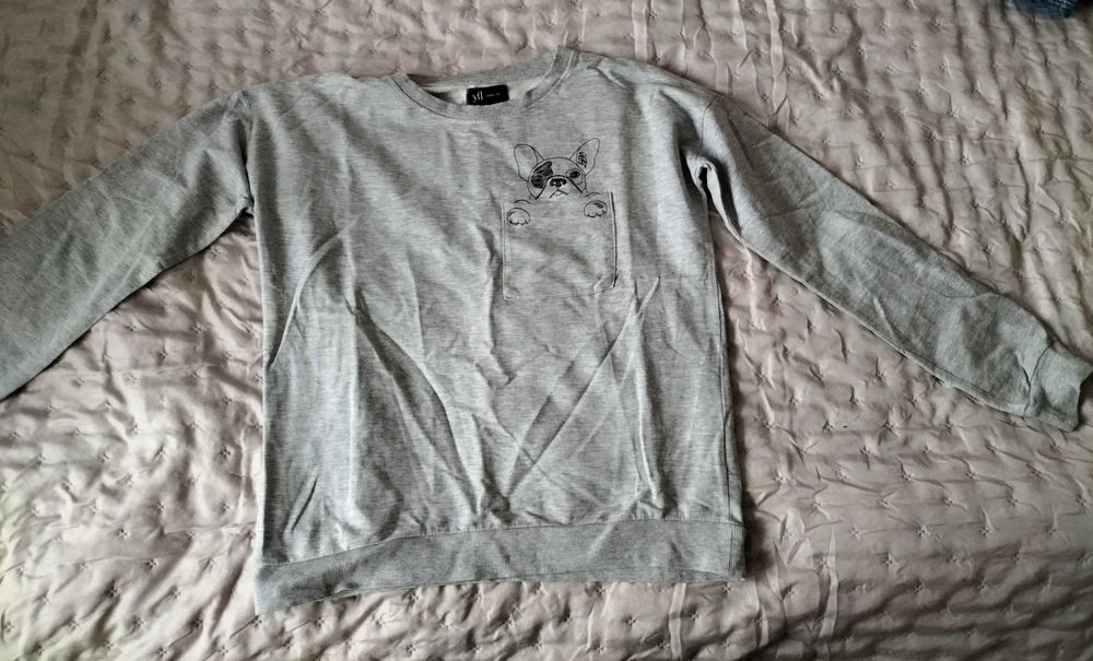 Szara bluza z psem Reserved XS