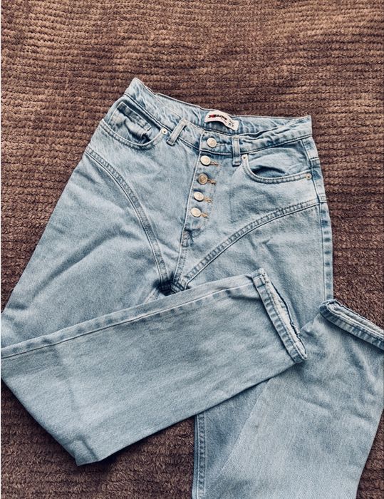 Трендові джинси МОМ з імітацією