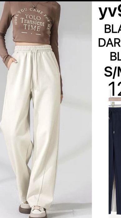 Широкие женские брюки багги, утеплённые на флисе, s/m, l/xl