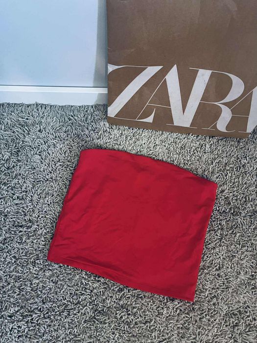 Bershka m 38 czerwony top na lato bluzka letnia