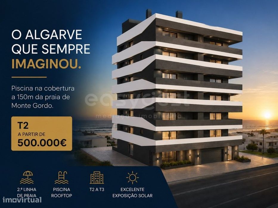 Apartamento T2 em Monte Gordo 'Edifício Sudoeste' Com piscina na co...