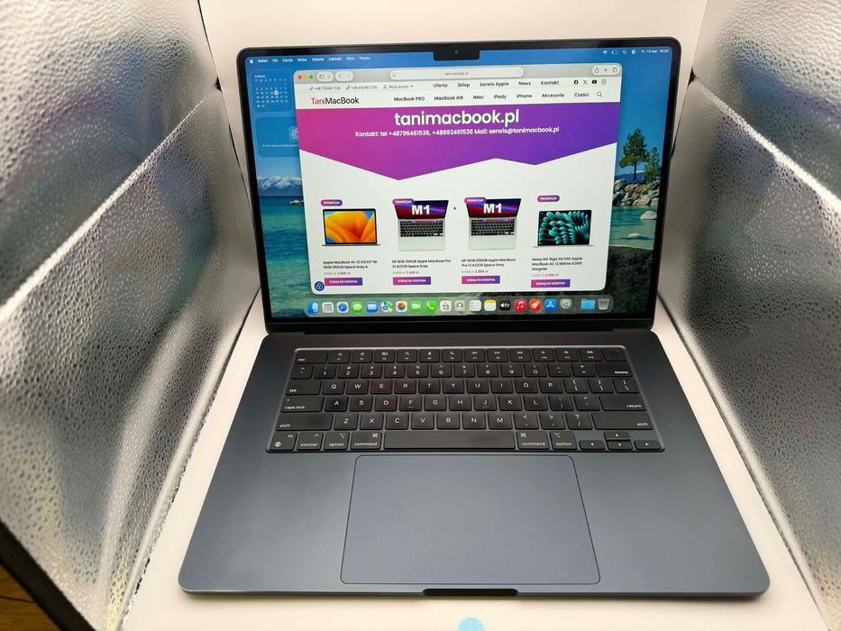 M2 16gb 512gb SSD Apple MacBook AIR 15 cali A2941 midnight A fv23