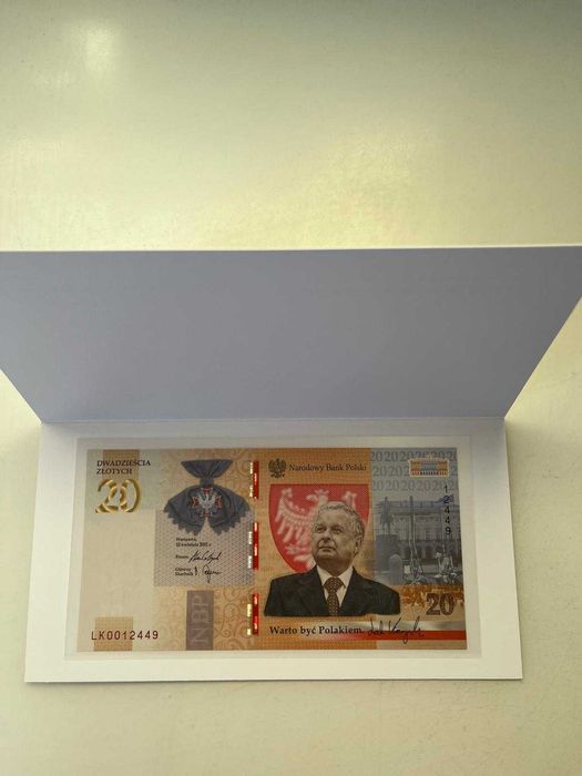 NBP Banknot kolekcjonerski 20 zł 2021 – Lech Kaczyński „Warto być Polakiem”
