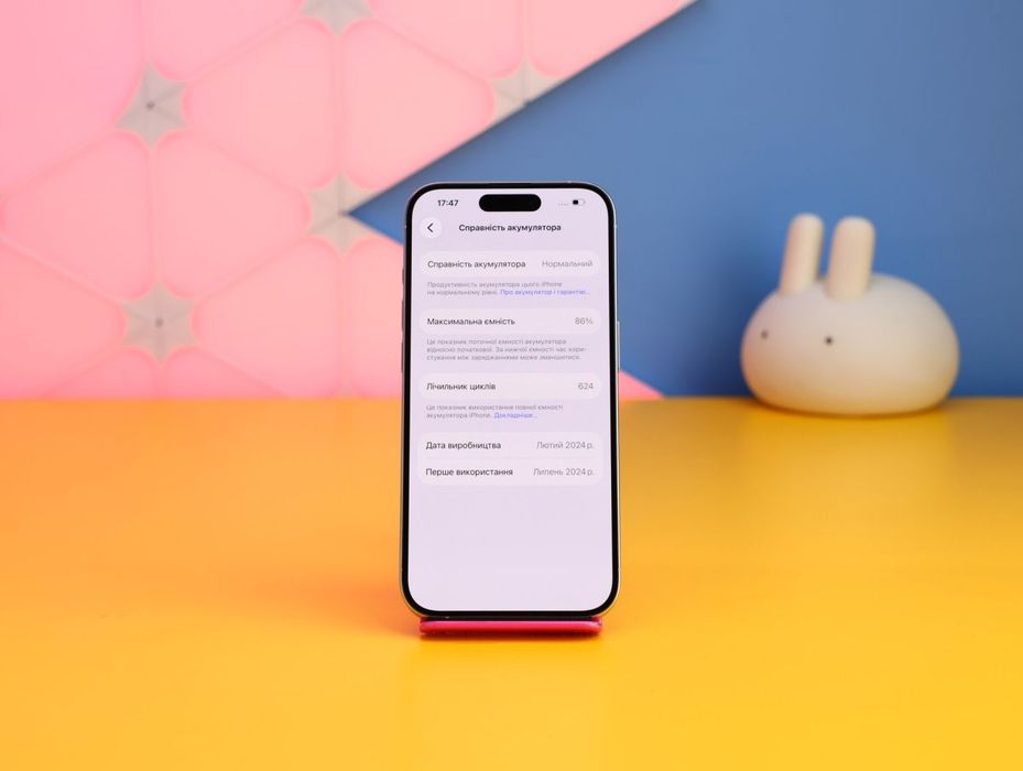 Смартфон Apple iPhone 15 Pro 256GB White (172839) Б/У З ГАРАНТІЄЮ