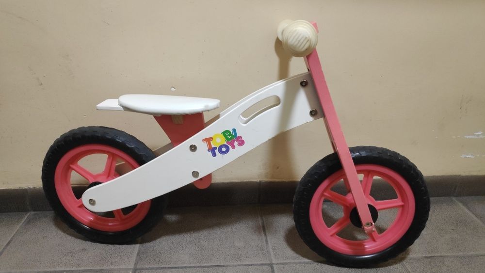 Drewniany rowerek biegowy Tobi Toys | 12 cali | Stan Bardzo Dobry
