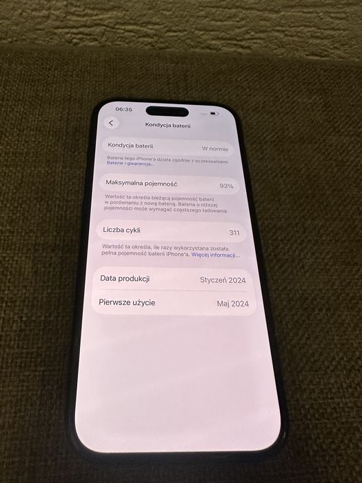 Iphone 15 128gb 93% bateria, gwarancja