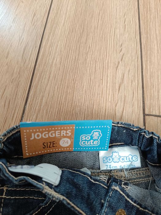 Zestaw spodni jeansy joggery rozmiar 74