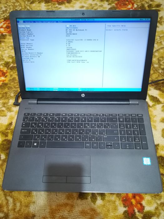 HP 250 G6 ddr4 4gb Intel i3 6006U целый экран 15.6