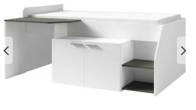 Łóżko młodzieżowe z biurkiem i szafką
