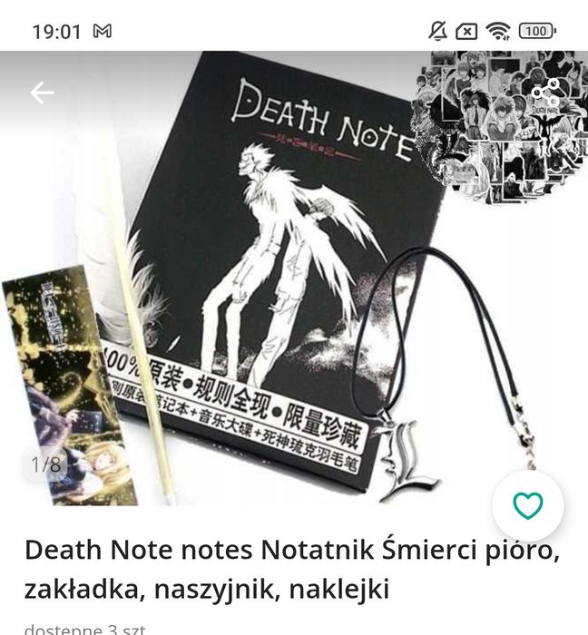 Death note zestaw notatnik