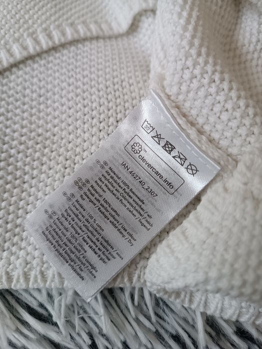 Bluzka bez rękawów biała bawełna L XL