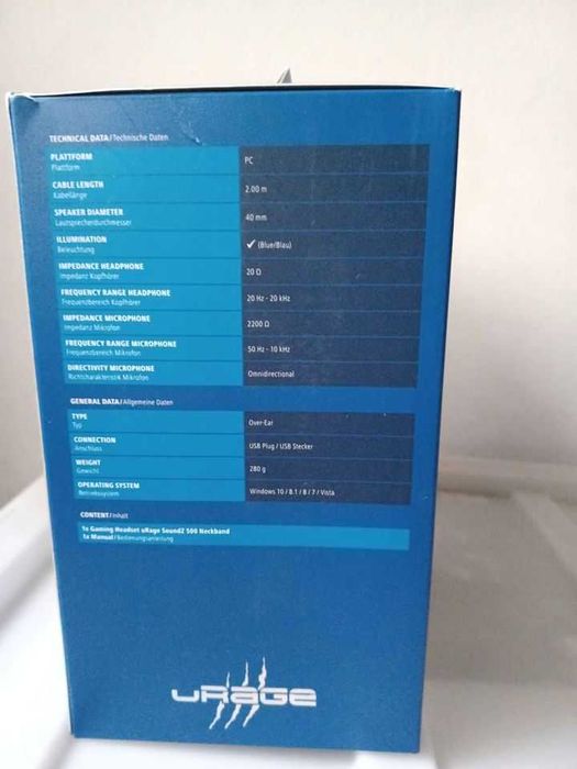 Headphones Urage 500Z neckband