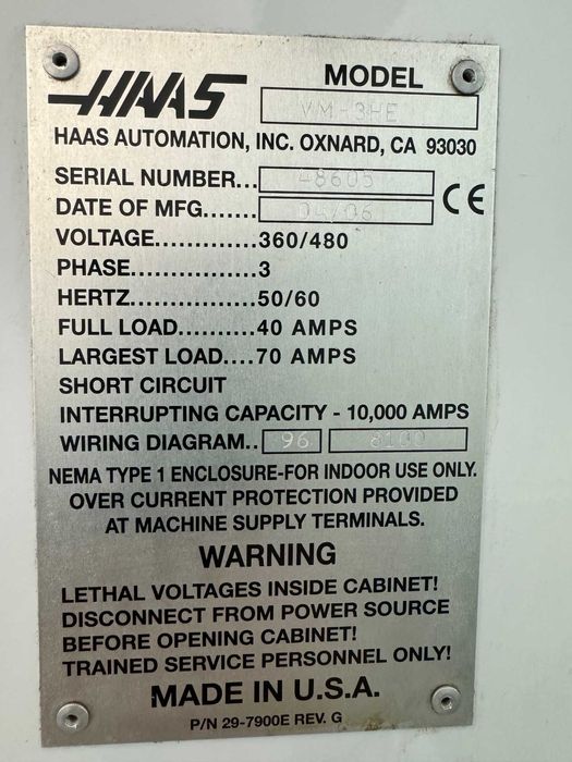 Centro Maquinação CNC Vertical HAAS VM3