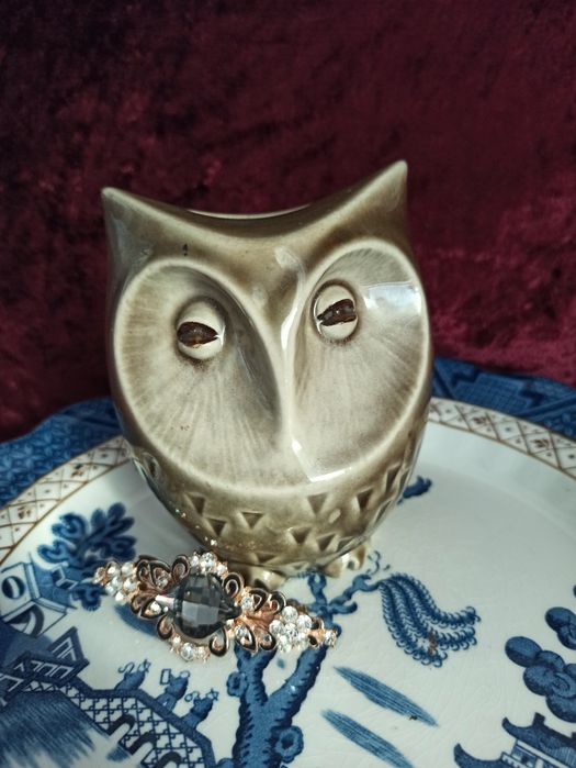 Figurka skarbonka sowa ceramika Ditmar Urbach vintage