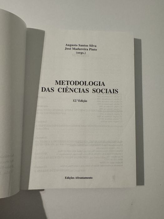 Metodologia das Ciências Sociais - edições Afrontamento