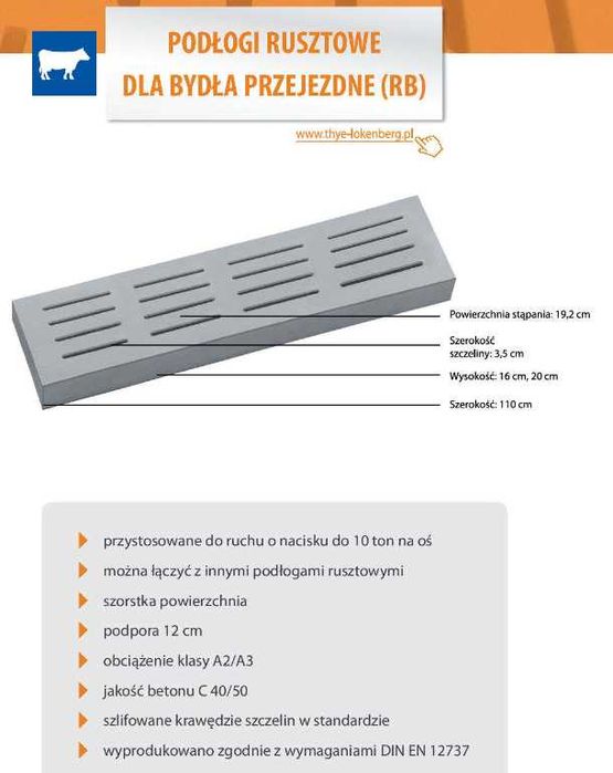 Ruszta betonowe dla bydła