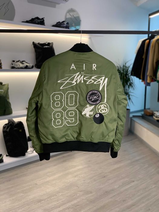 Куртка Stussy x Nike Reversible Varsity Jacket Medium Olive/Bright Man