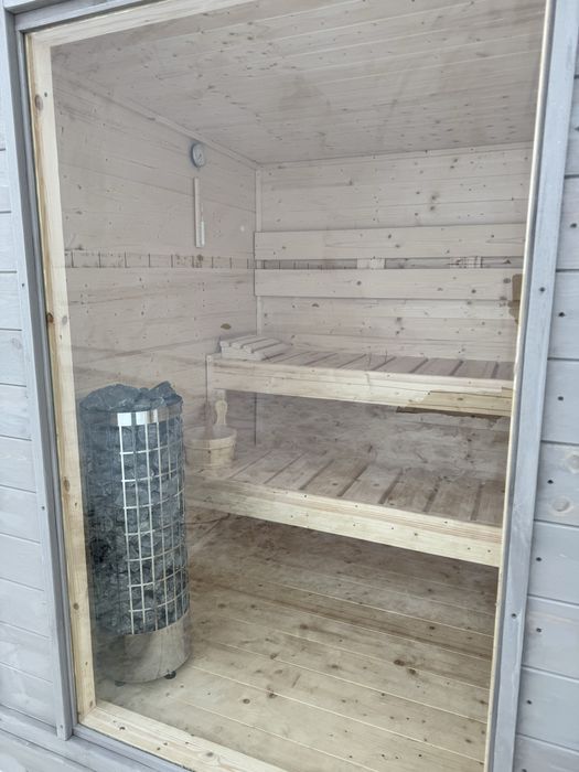 Sauna ogrodowa ocieplona z przedsionkiem elektryczna  LUB drewno