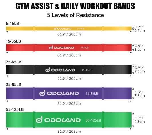 Guma do ćwiczeń zestaw 5 sztuki Odoland