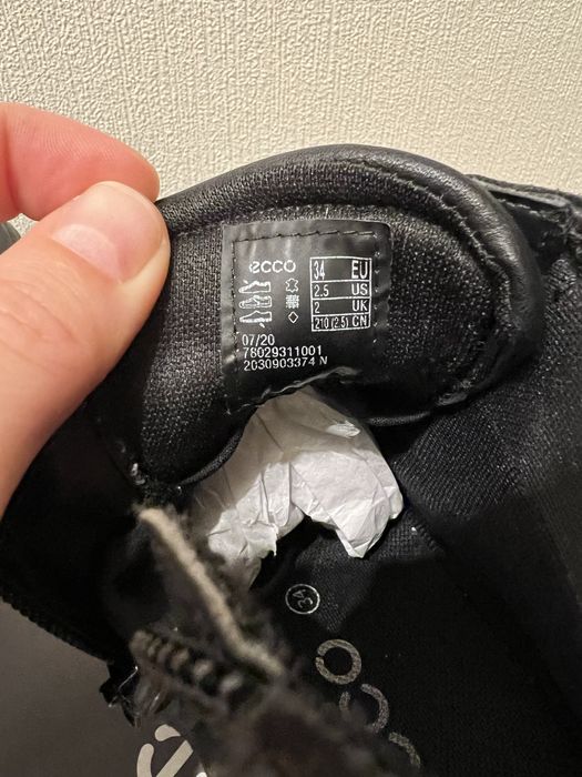 Шкіряні черевики Ecco 34 / демісезонні черевики ecco / кеди Ecco