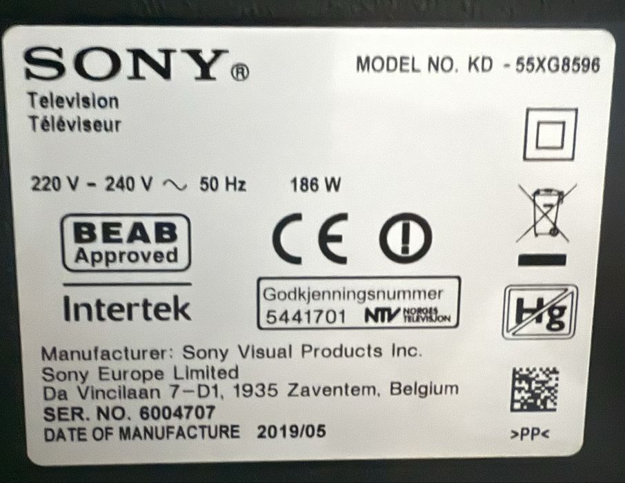 Telewizor LED Sony Bravia KD-55XG8596 55 cali 4K UHD