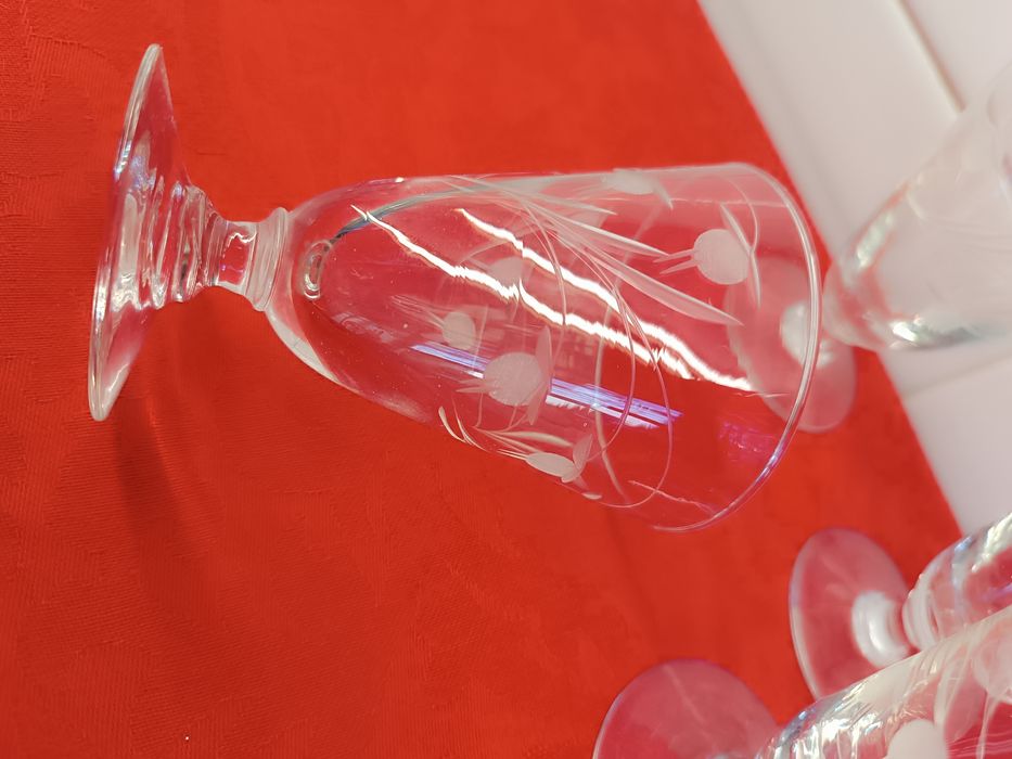 Conjunto 6 Copos Cristal Antigo. 10 cm