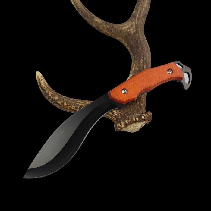 Nóż myśliwski FINKA KUKRI maczeta etui skóra full-tang drewno ND94