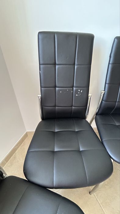 Conjunto de 6 cadeiras/ Mesa lacada extensivel