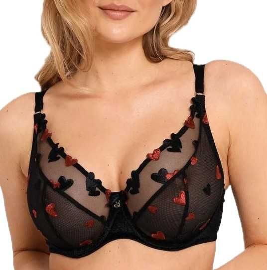 Biustonosz SAMANTA lingerie Flirt A125 turmalinowy soft goth