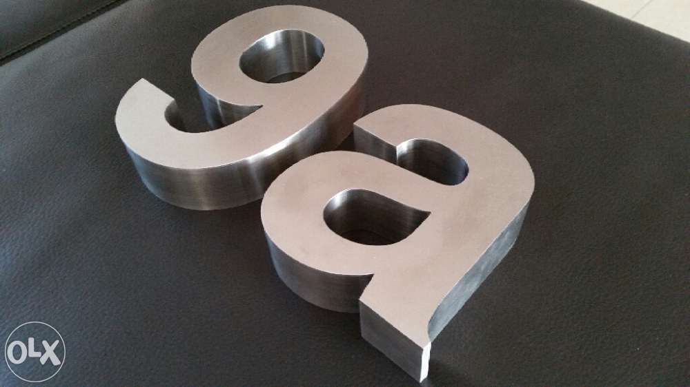 Números residenciais de Inox - Nr. 9 em 3D para Portas ou Entradas