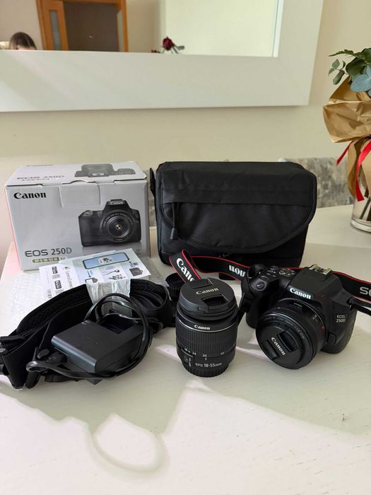 Canon 250d + 50mm 1.8 + 18-55mm