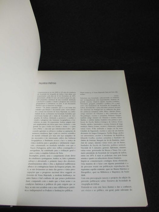 Livro Tesouros da Sociedade de Geografia de Lisboa