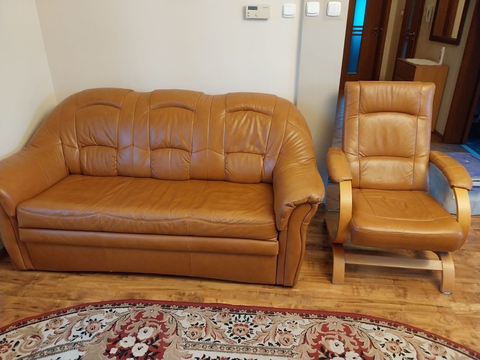 Sofa + 2 fotele skóra