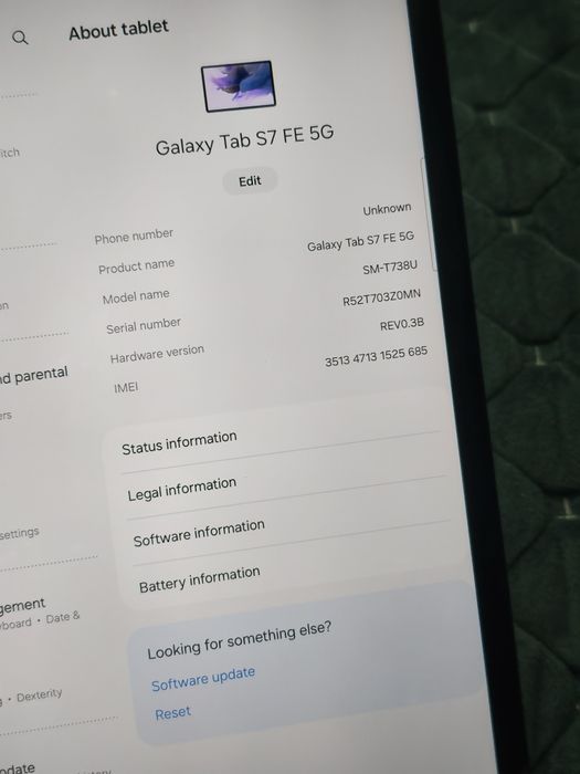 Планшет Samsung Tab S7 FE 5G (SM-T738U) • 12.4" • 10090 mAh • з сім картою