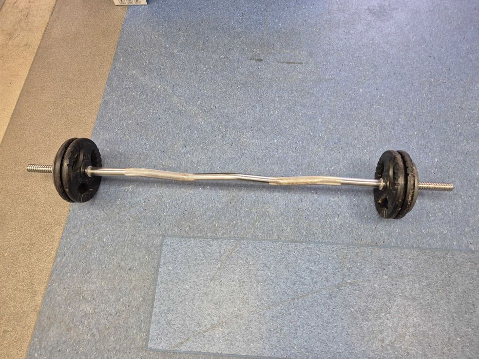 Gryf łamany 120cm + obciążenia 13kg, Komis Jasło Igielna