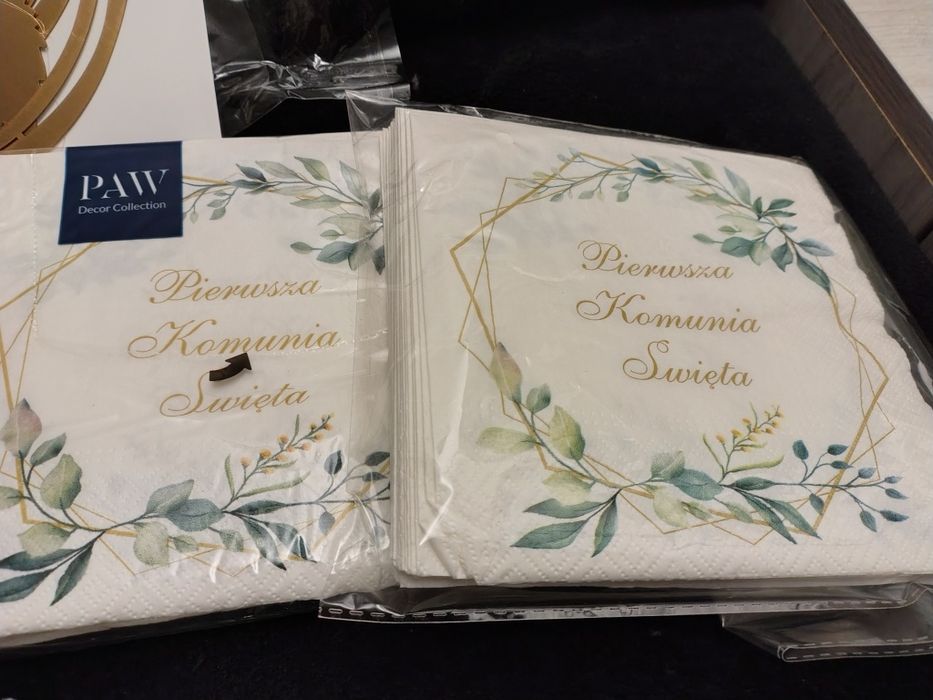 Etui na sztuce, serwetki,balony, Komunia