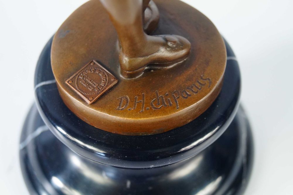 Figura z Brązu Rzeźba Dziewczynka z Teczką styl Chiparus