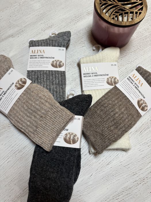 Skarpetki 5 par 35-38, z merynosa